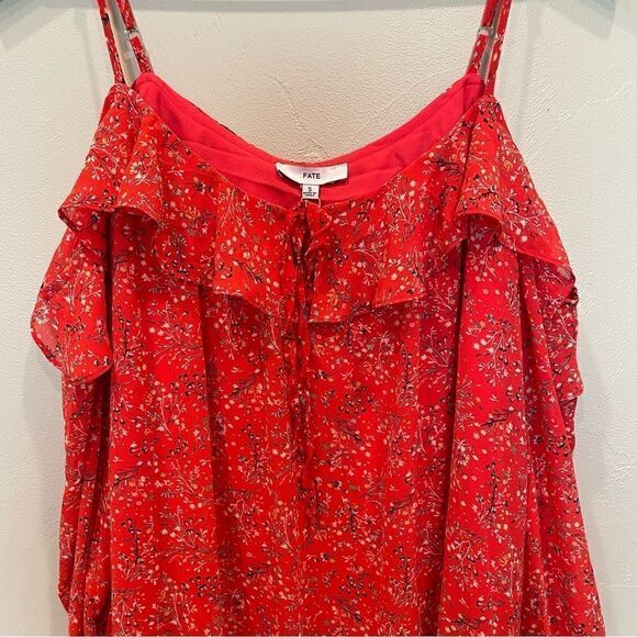 NWT Fate Floral Print Red Ruffle Dress - Size: Small - Picture 3 of 9